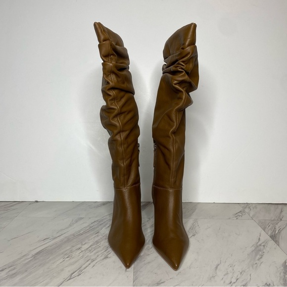 New! Schutz Ashlee Slouch Brown Heeled Tall Boot 5 1/2 B - Picture 2 of 15